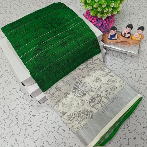 Trendy Pure Linen Cotton Sarees