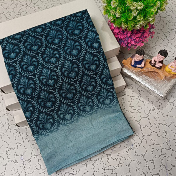 Trendy Pure Linen Cotton Sarees - Image 18
