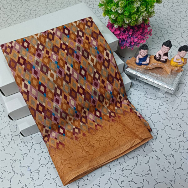 Trendy Pure Linen Cotton Sarees - Image 19