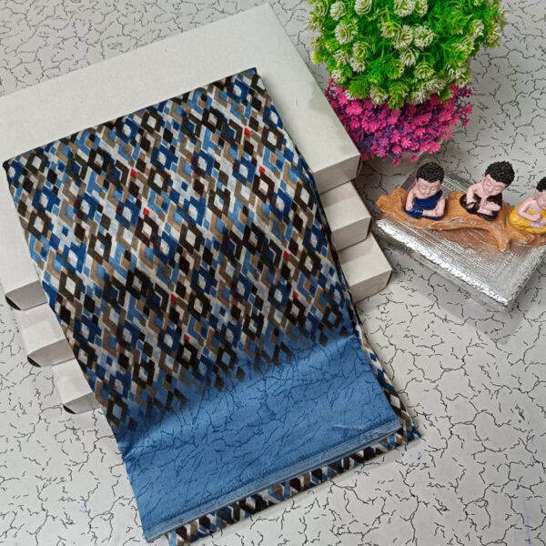 Trendy Pure Linen Cotton Sarees - Image 22