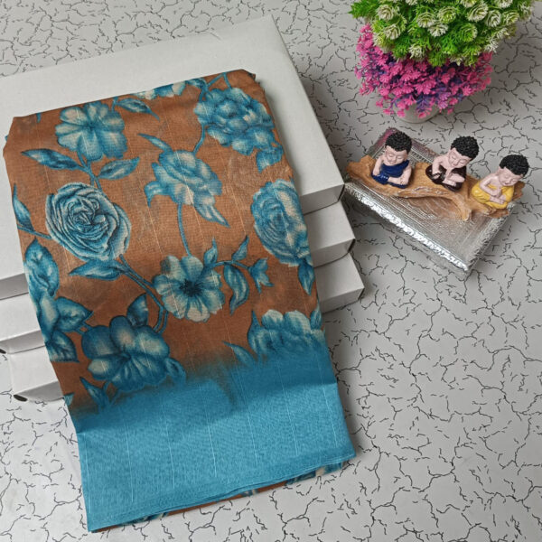 Trendy Pure Linen Cotton Sarees - Image 23