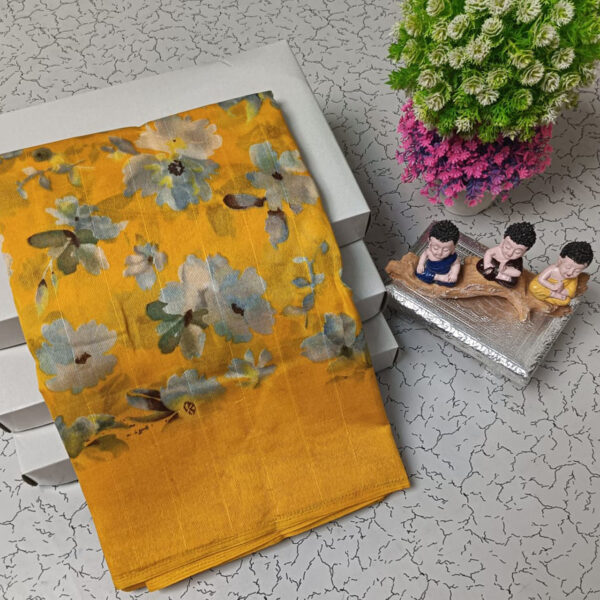 Trendy Pure Linen Cotton Sarees - Image 24