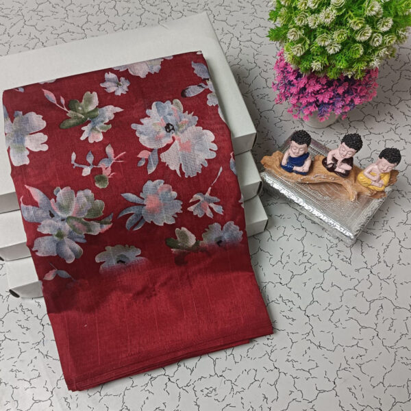 Trendy Pure Linen Cotton Sarees - Image 31