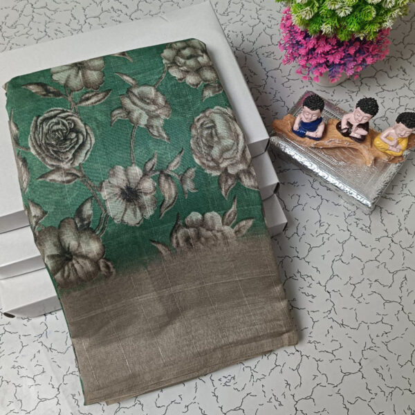 Trendy Pure Linen Cotton Sarees - Image 32