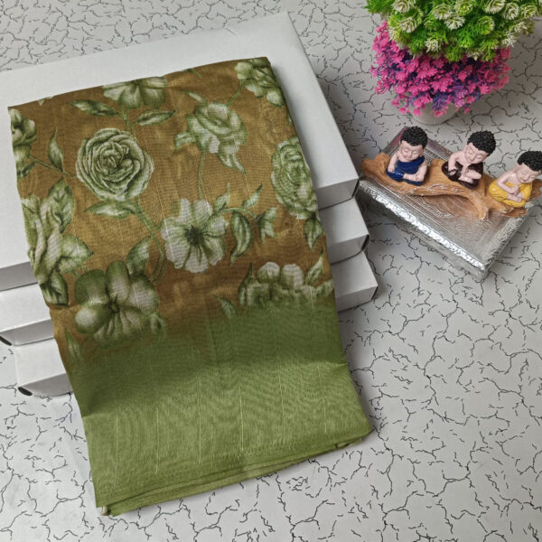 Trendy Pure Linen Cotton Sarees - Image 33