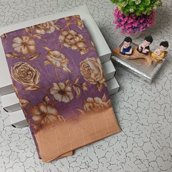 Trendy Pure Linen Cotton Sarees - Image 34