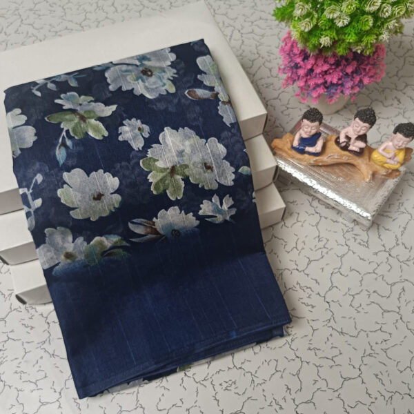 Trendy Pure Linen Cotton Sarees - Image 37