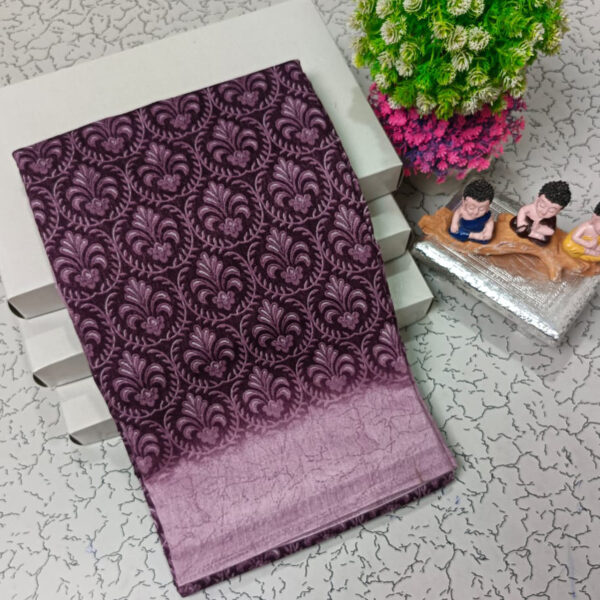 Trendy Pure Linen Cotton Sarees - Image 38